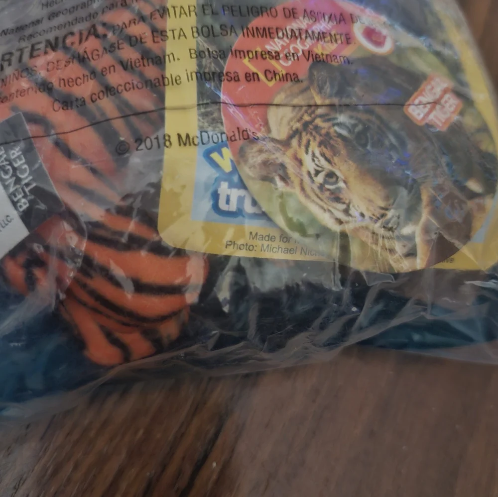 2/$20 National Geographic Kids Bengal Tiger Toy Animal McDonald's Toy #1 2018